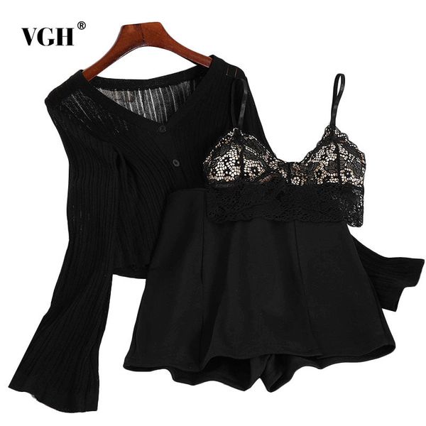 black three piece set for women short vest v neck long sleeve coat high waist loose shorts casual sets female 210507, White
black three piece set for women short vest v neck long sleeve coat high waist loose shorts casual sets female 210507, White