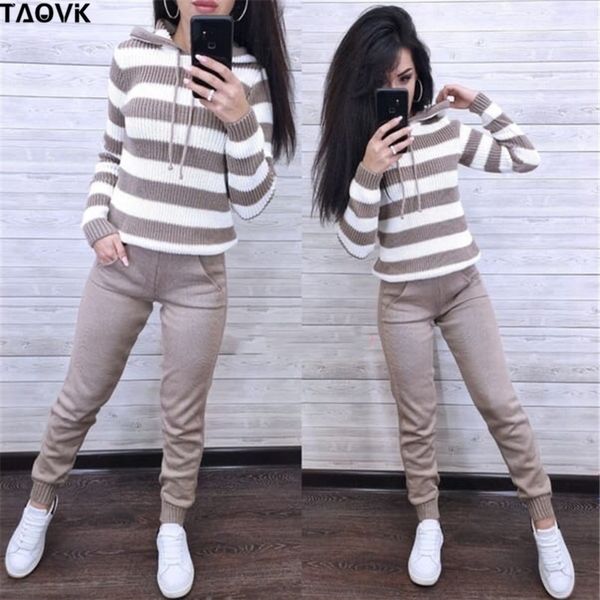 taovk womens knitted tracksuit womens knitting suit color matching hooded jumper pulloverspant two piece set y201128, White
taovk womens knitted tracksuit womens knitting suit color matching hooded jumper pulloverspant two piece set y201128, White