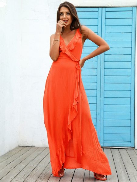 love&lemonade neon orange criss cross backless wrap dress v198#, Black;gray 
love&lemonade neon orange criss cross backless wrap dress v198#, Black;gray