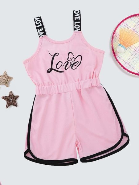 toddler girls letter graphic tape panel contrast binding cami romper she, Blue
toddler girls letter graphic tape panel contrast binding cami romper she, Blue