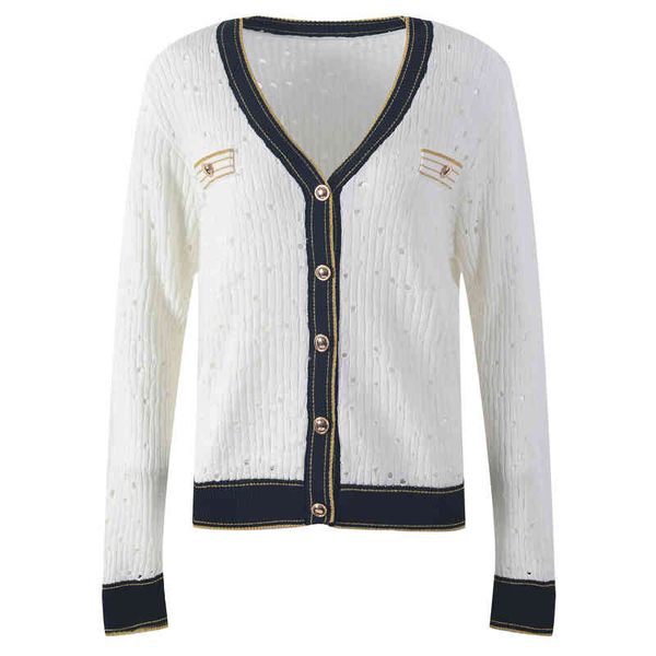 women's knits tees autumn and winter women's fashion v-neck hollow out long sleeve contrast striped straight loose knit g3db, White
women's knits tees autumn and winter women's fashion v-neck hollow out long sleeve contrast striped straight loose knit g3db, White