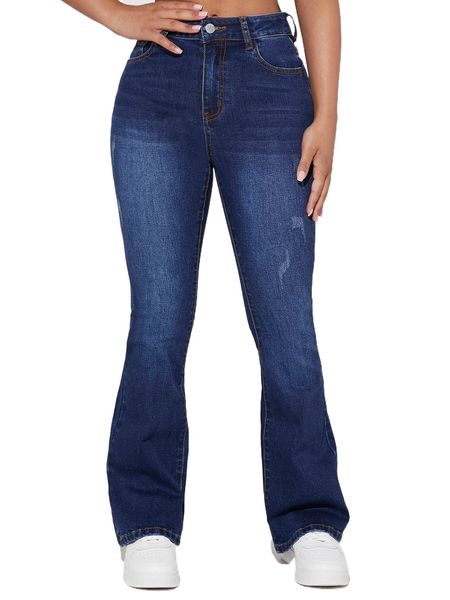 petite cat scratch flare leg jeans s3be#, Blue 
petite cat scratch flare leg jeans s3be#, Blue
