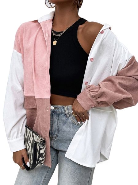 cut and sew drop shoulder corduroy coat 18u2#, Black 
cut and sew drop shoulder corduroy coat 18u2#, Black