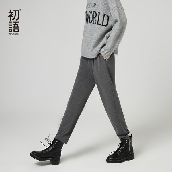toyouth autumn ankle length pants for women with high waist pants winter female casual ankle length fashion long office pants y200113, Black;white
toyouth autumn ankle length pants for women with high waist pants winter female casual ankle length fashion long office pants y200113, Black;white
