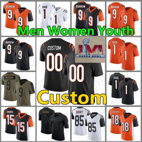 custom 1 ja'marr chase 9 joe burrow jessie bates iii football bengal green joe mixon sam hubbard tee higgins geno atkins men'', Black;red
custom 1 ja'marr chase 9 joe burrow jessie bates iii football bengal green joe mixon sam hubbard tee higgins geno atkins men'', Black;red