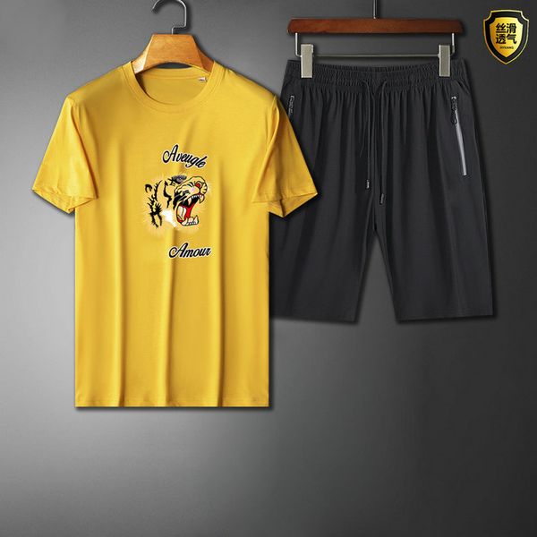 2022 men's brand logo sportswear 2 sets fashion summer casual sportswear classic monography printed men's short sleeves and shorts, White;black
2022 men's brand logo sportswear 2 sets fashion summer casual sportswear classic monography printed men's short sleeves and shorts, White;black