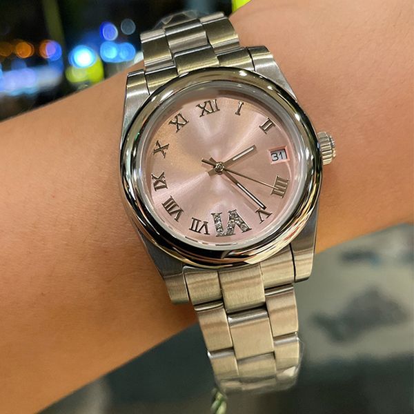 log series luxury women's watch 36mm pink diamond dial stainless steel strap folding buckle quartz movement calendar timer u1 factory m, Slivery;brown
log series luxury women's watch 36mm pink diamond dial stainless steel strap folding buckle quartz movement calendar timer u1 factory m, Slivery;brown