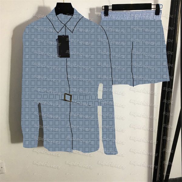 letters printed womens shirts shorts long sleeve lapel shirt with belt casual elastic fashion shorts, White
letters printed womens shirts shorts long sleeve lapel shirt with belt casual elastic fashion shorts, White