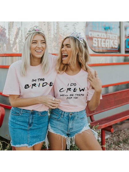 pink t shirts i do bride crew we will be there for you women bachelorette party t-shirt bridal team wedding short sleeve tshirts harajuku te, White
pink t shirts i do bride crew we will be there for you women bachelorette party t-shirt bridal team wedding short sleeve tshirts harajuku te, White