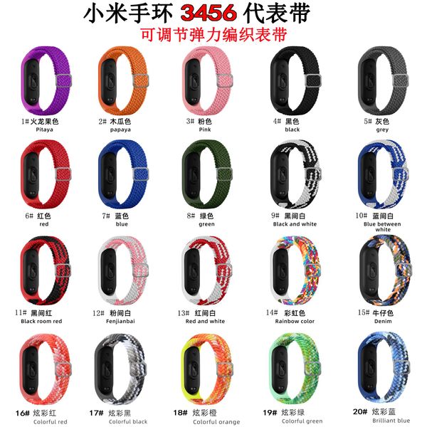 

Wrist Color Strap For Xiaomi Band 6 5 Wrists Silicone Nylon Braided MIband Mi Bands 4 3 Straps Wristbands