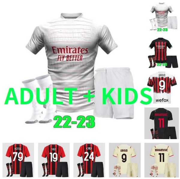 men kids kit 21 22 23 ac ibrahimovic giroud soccer jerseys 2022 2023 tonali kessie theo rebic r.leao football shirt milans maignan bennacer, Black;yellow
men kids kit 21 22 23 ac ibrahimovic giroud soccer jerseys 2022 2023 tonali kessie theo rebic r.leao football shirt milans maignan bennacer, Black;yellow