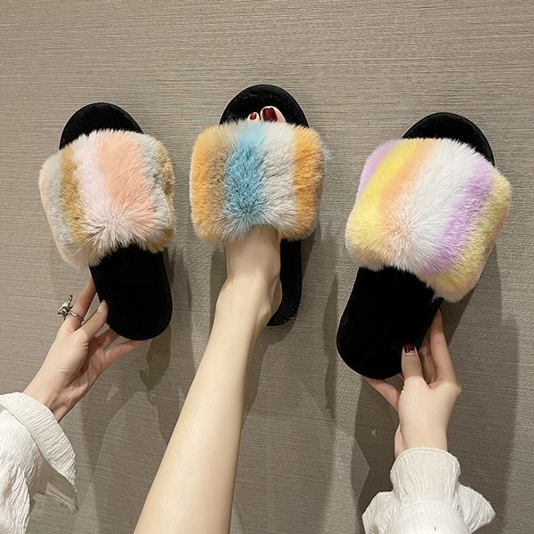 fashion winter women slippers fluffy plush designer warm slipper non-slip autumn scuffs quality multicolor slide for ladies, Black
fashion winter women slippers fluffy plush designer warm slipper non-slip autumn scuffs quality multicolor slide for ladies, Black