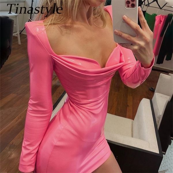 tinastyle pu leather autumn dress women strapless pleated zipper up short party dress elegant pink clubwear vestidos 220627, Black;gray
tinastyle pu leather autumn dress women strapless pleated zipper up short party dress elegant pink clubwear vestidos 220627, Black;gray