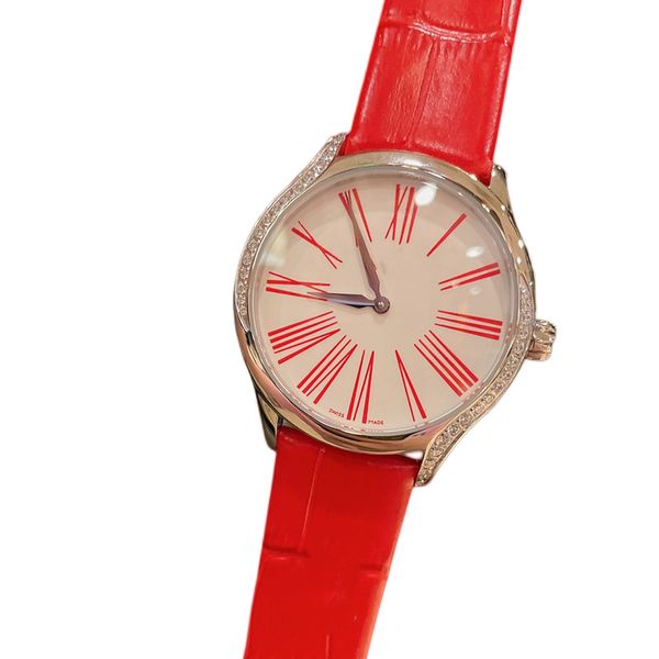 classic fashion women's watch 36mm quartz movement leather strap 316 stainless steel case red lacquer dial 38 full cut diamonds waterpr, Slivery;golden
classic fashion women's watch 36mm quartz movement leather strap 316 stainless steel case red lacquer dial 38 full cut diamonds waterpr, Slivery;golden