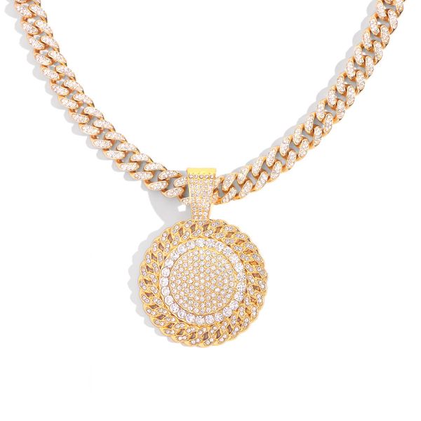pendant necklaces fashion round for men necklace miami cuban chain iced out hip hop rapper rock choker jewelry bulk items, Silver
pendant necklaces fashion round for men necklace miami cuban chain iced out hip hop rapper rock choker jewelry bulk items, Silver