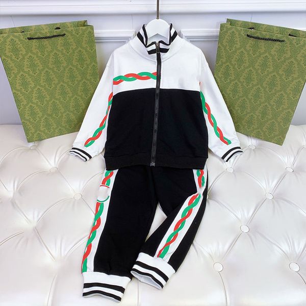 sets kid designer clothe children tracksuits new sport two pieces outfit with pants 110-160cm, White