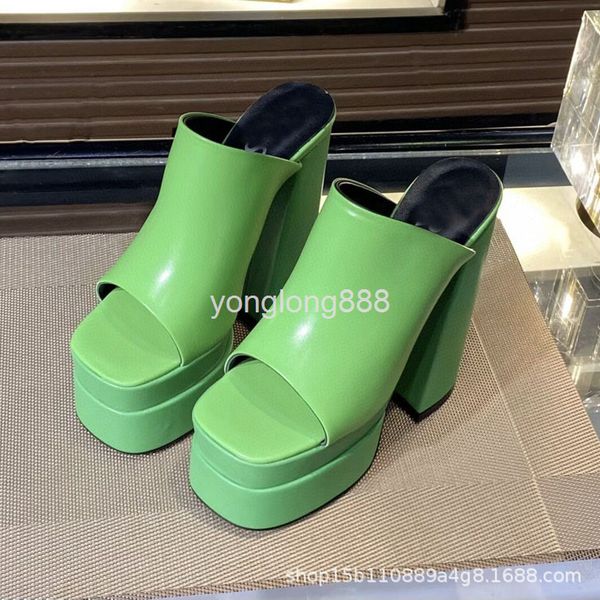 slippers summer hentian high classic fashion women's shoes cowhide one-sided open toe square head high heels sandals, Black
slippers summer hentian high classic fashion women's shoes cowhide one-sided open toe square head high heels sandals, Black