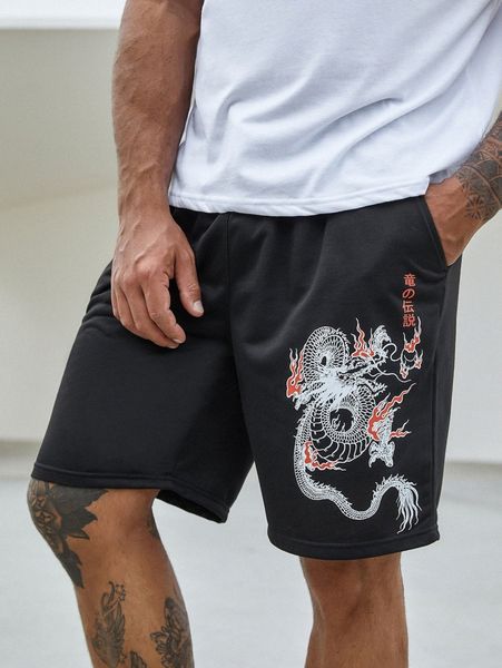 extended sizes men chinese dragon & japanese letter graphic shorts j00j#, White;black
extended sizes men chinese dragon & japanese letter graphic shorts j00j#, White;black