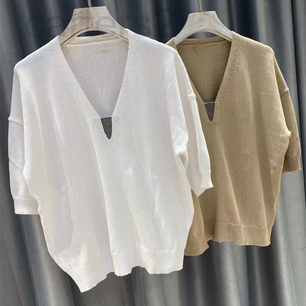women's knits & tees designer straight 2022 spring and summer new high-precision cotton knitted beaded v-neck short sleeved women svst, White
women's knits & tees designer straight 2022 spring and summer new high-precision cotton knitted beaded v-neck short sleeved women svst, White