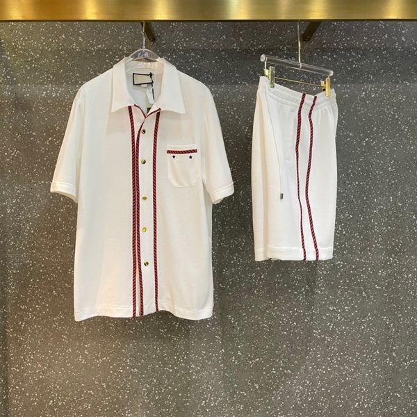 2022 summer brand short sleeved shirt tracksuits ~ us size tracksuit ~ stripe stitching design mens luxury white shorts tracksuits, Gray
2022 summer brand short sleeved shirt tracksuits ~ us size tracksuit ~ stripe stitching design mens luxury white shorts tracksuits, Gray