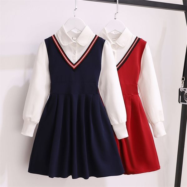 preppy style childrens dresses for girls clothes spring autumn cotton long sleeve elastic kids patchwork costume vestidos 220721, Red;yellow
preppy style childrens dresses for girls clothes spring autumn cotton long sleeve elastic kids patchwork costume vestidos 220721, Red;yellow