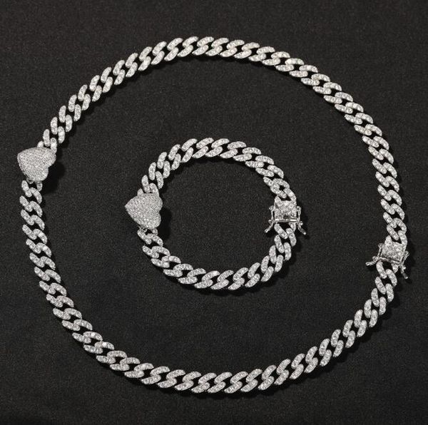 hip hop aaa cz stone bling iced out 9mm cuban link chain heart pendants bracelet necklace set for men women rapper jewelry gift, Silver
hip hop aaa cz stone bling iced out 9mm cuban link chain heart pendants bracelet necklace set for men women rapper jewelry gift, Silver