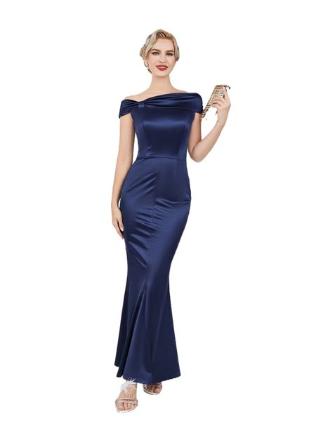 mermaid hem satin prom dress x4wj#, Black;gray 
mermaid hem satin prom dress x4wj#, Black;gray