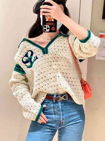 women's hoodies sweatshirts yj autumn fashion literature and art v-neck contrast striped embroidery loose knit women, Black
women's hoodies sweatshirts yj autumn fashion literature and art v-neck contrast striped embroidery loose knit women, Black