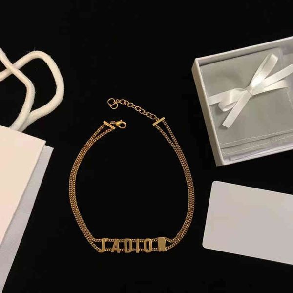 letter double layer necklace women's worn out high sense hollow neck chain us design jewelry, Black
letter double layer necklace women's worn out high sense hollow neck chain us design jewelry, Black