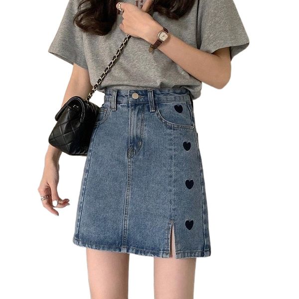 skirts s-xl 2colors blue a line denim skirt for women 2022 spring summer love embroidery high waist mini jeans female 78650 h9bw#, Black
skirts s-xl 2colors blue a line denim skirt for women 2022 spring summer love embroidery high waist mini jeans female 78650 h9bw#, Black