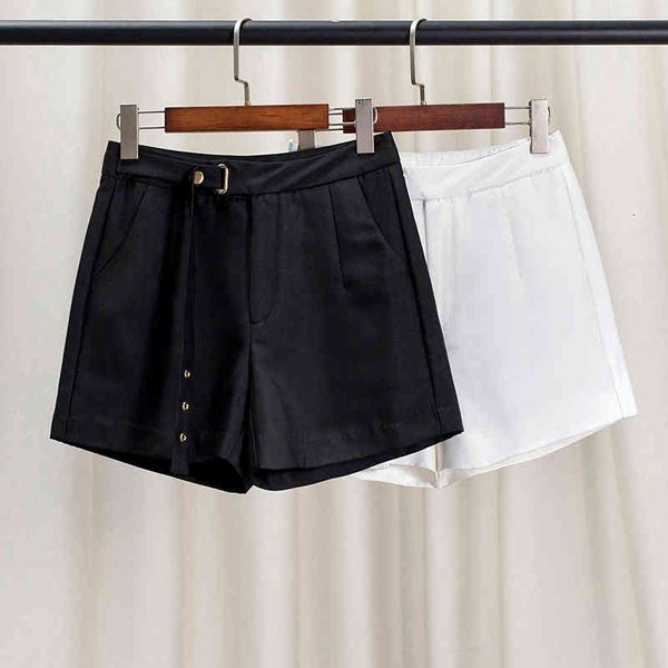women's shorts asymmetric waistband low waist work clothes net red suit black women look thin in summer super korean version, White;black
women's shorts asymmetric waistband low waist work clothes net red suit black women look thin in summer super korean version, White;black