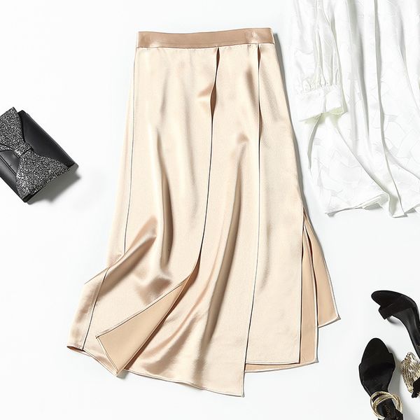 skirts stitched complexion high waist solid color medium long temperament elastic acetate irregular skirt g3g8, Black
skirts stitched complexion high waist solid color medium long temperament elastic acetate irregular skirt g3g8, Black