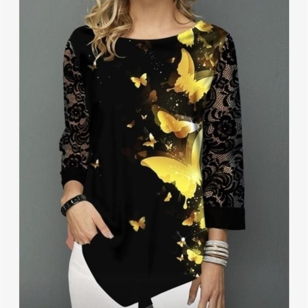 shirt blouse women plus size 5xl fashion spring summer print black 34 lace sleeve elasticity female shirt casual y200422, White
shirt blouse women plus size 5xl fashion spring summer print black 34 lace sleeve elasticity female shirt casual y200422, White