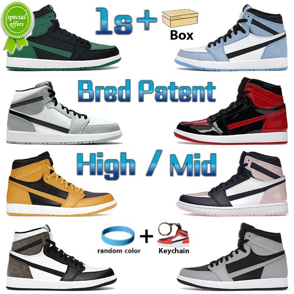 with box classic 1 1s sneakers high mid basketball shoes bred patent light smoke grey black white university blue shadow unc dark mocha men
with box classic 1 1s sneakers high mid basketball shoes bred patent light smoke grey black white university blue shadow unc dark mocha men