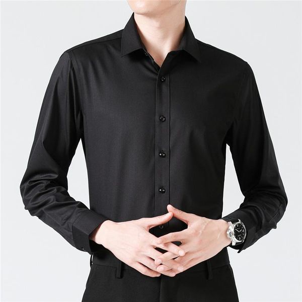 men's casual shirts long-sleeved shirt men's spring and summer korean version trend solid color slim large size work professional, White;black
men's casual shirts long-sleeved shirt men's spring and summer korean version trend solid color slim large size work professional, White;black