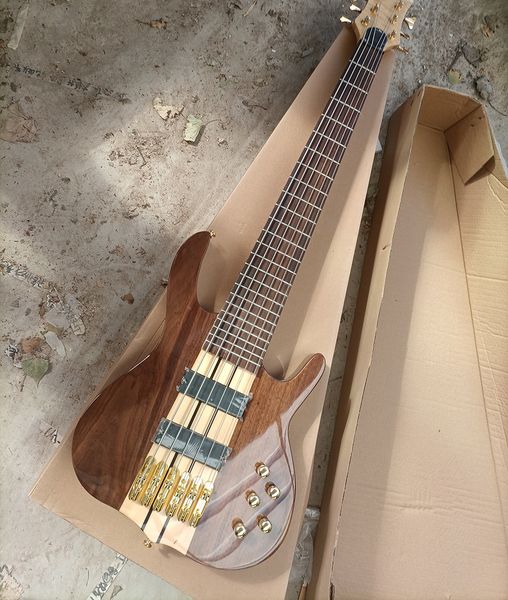 6 strings brown neck-thru-body electric bass guitar with active pickups rosewood fretboard
6 strings brown neck-thru-body electric bass guitar with active pickups rosewood fretboard