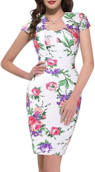 karin vintage floral cocktail dress cap sleeve retro vintage pencil dress s4rx#, White;black
karin vintage floral cocktail dress cap sleeve retro vintage pencil dress s4rx#, White;black