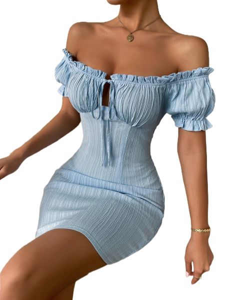 frill trim ruched bust dress f4ih#, Black;gray
frill trim ruched bust dress f4ih#, Black;gray