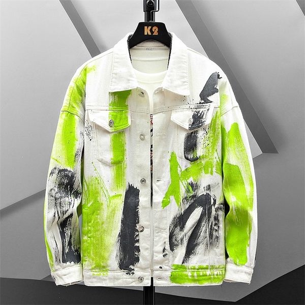 hip hop fashion printed jeans jacket men cotton casual streetwear short style loose denim jacket coat men spring jacket 220815, Black;brown
hip hop fashion printed jeans jacket men cotton casual streetwear short style loose denim jacket coat men spring jacket 220815, Black;brown