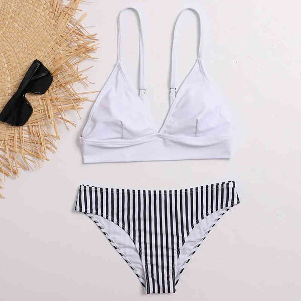 set designer women' swimwear bikini 2022 split two-piece sense stripe backls bikini gathered slim vacation swimsuit, Red;black
set designer women' swimwear bikini 2022 split two-piece sense stripe backls bikini gathered slim vacation swimsuit, Red;black
