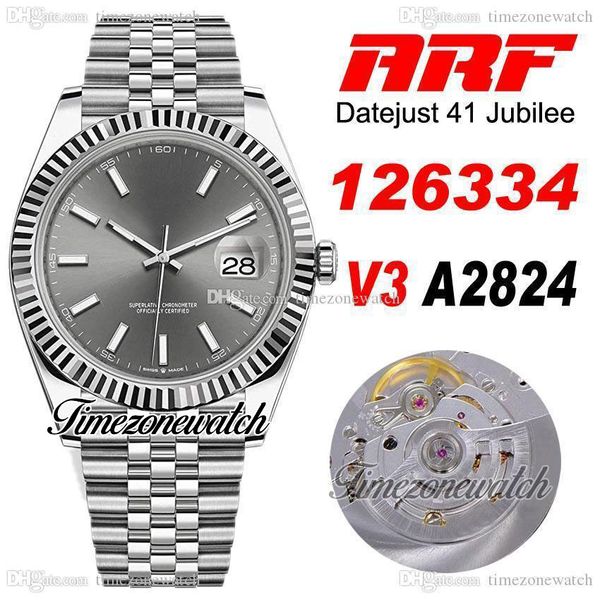 arf v3 41 126334 eta a2824 automatic mens watch fluted bezel gray stick dial 904l jubileesteel bracelet with warranty card super edition tim, Slivery;brown
arf v3 41 126334 eta a2824 automatic mens watch fluted bezel gray stick dial 904l jubileesteel bracelet with warranty card super edition tim, Slivery;brown