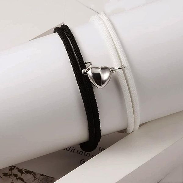 charm bracelets 2pc two halves heart magnetic bracelet steel pendant couple for lover friendship braid rope magnet jewelry, Golden;silver
charm bracelets 2pc two halves heart magnetic bracelet steel pendant couple for lover friendship braid rope magnet jewelry, Golden;silver