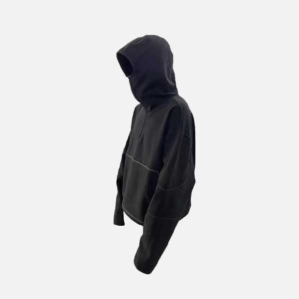 men's hoodies grailz style functional semi zipper three-dimensional cutting high street vibe hoodie loose ninja hoodie jacket, Black
men's hoodies grailz style functional semi zipper three-dimensional cutting high street vibe hoodie loose ninja hoodie jacket, Black