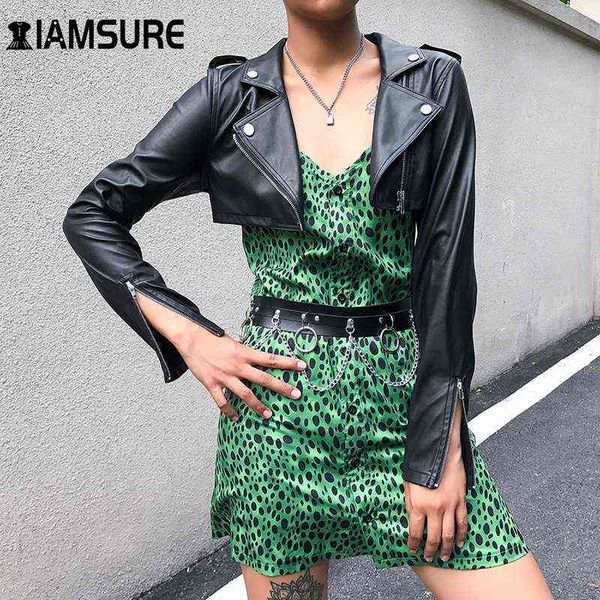 iamsure casual leather cropped jacket women long sleeve short coat streetwear black basic jacket female harajuku 2020 autumn l220728
iamsure casual leather cropped jacket women long sleeve short coat streetwear black basic jacket female harajuku 2020 autumn l220728