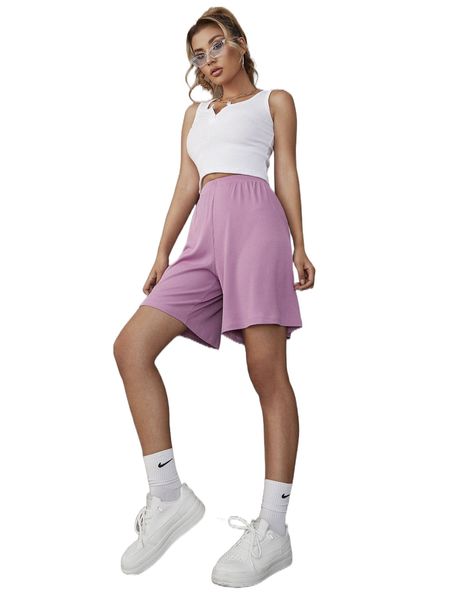 ribbed knit wide leg shorts e5qk#, White;black
ribbed knit wide leg shorts e5qk#, White;black