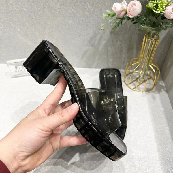 summer sandals designers women slippers sandals fashion crystal clear scuffs chunky heels candy colors beach shoes, Black
summer sandals designers women slippers sandals fashion crystal clear scuffs chunky heels candy colors beach shoes, Black