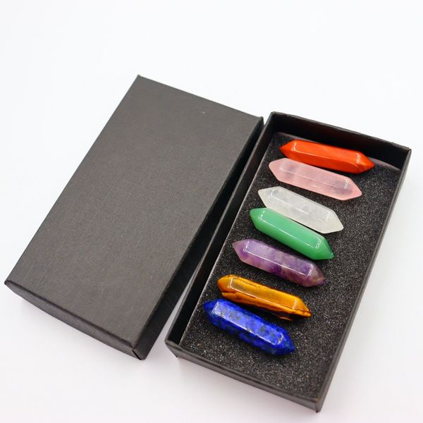 7 chakra box set reiki natural stone crystal stones polishing amethyst rose quartz yoga energy bead chakra healing decoration 8x32mm, Black
7 chakra box set reiki natural stone crystal stones polishing amethyst rose quartz yoga energy bead chakra healing decoration 8x32mm, Black