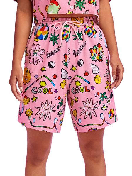 x david méndez alonso letter and cartoon graphic shorts t3zs#, White;black
x david méndez alonso letter and cartoon graphic shorts t3zs#, White;black