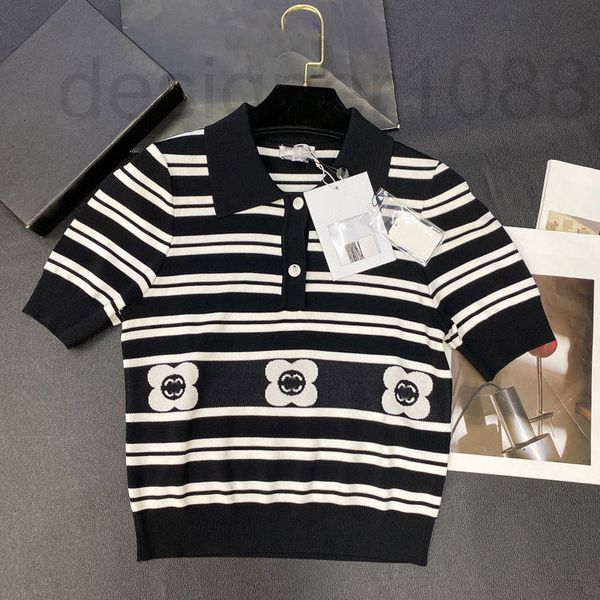 women's knits & tees designer nanyou 2022 women's summer new knitting letter stripe contrast color pullover polo collar short slee, White
women's knits & tees designer nanyou 2022 women's summer new knitting letter stripe contrast color pullover polo collar short slee, White