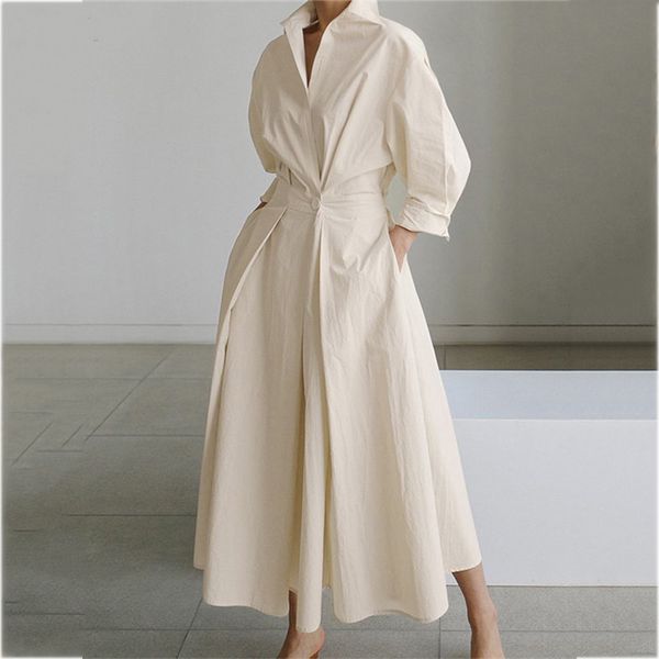 5xl elegant women spring autumn sundress fashion lapel neck long sleeve solid shirt dress ol vestidos robe femme 220721, Black;gray
5xl elegant women spring autumn sundress fashion lapel neck long sleeve solid shirt dress ol vestidos robe femme 220721, Black;gray